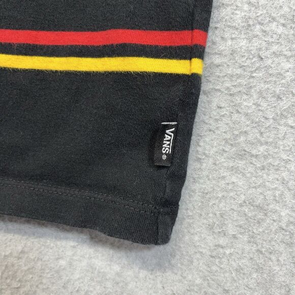 Vans Sunflower Stripe T-Shirt Womens Large Black Red Yel Embroidered VN0A4PPNKCZ - Picture 3 of 15